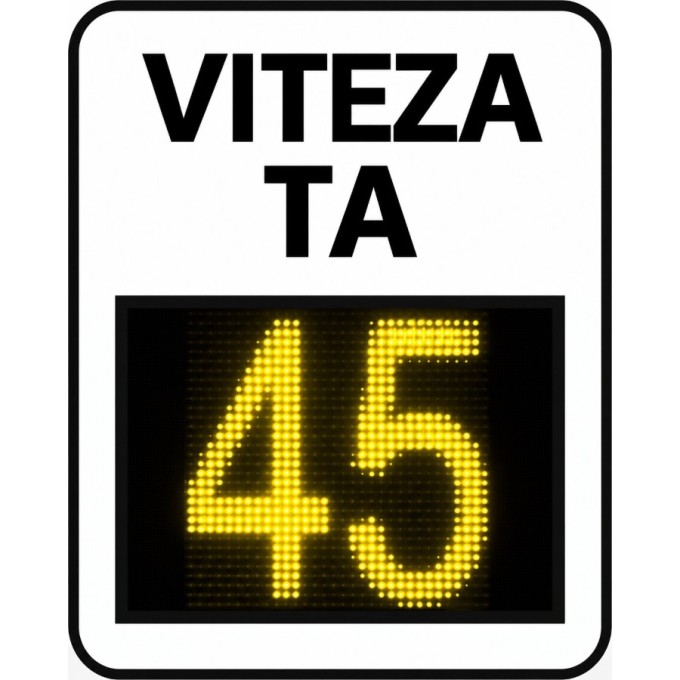 Indicator rutier afisare viteza – multicolor (3 LEd-uri), 45 cm, date trafic, carcasa aluminiu Indicator rutier afisare viteza – multicolor (3 LEd-uri), 45 cm, date trafic, carcasa aluminiu
